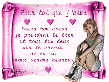 pour toi que j'aime prendrai le tien et tous les les deux sur le chemin de la vie nous serons heureux